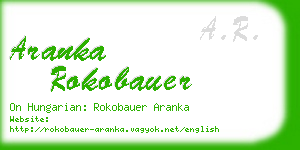 aranka rokobauer business card